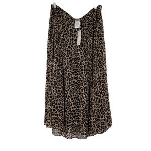 Chico's Pleated Skirt Womens 1 Animal Print Black Brown